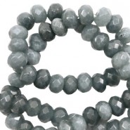 Facettierte Naturstein Perlen 6mm Dunkel grau